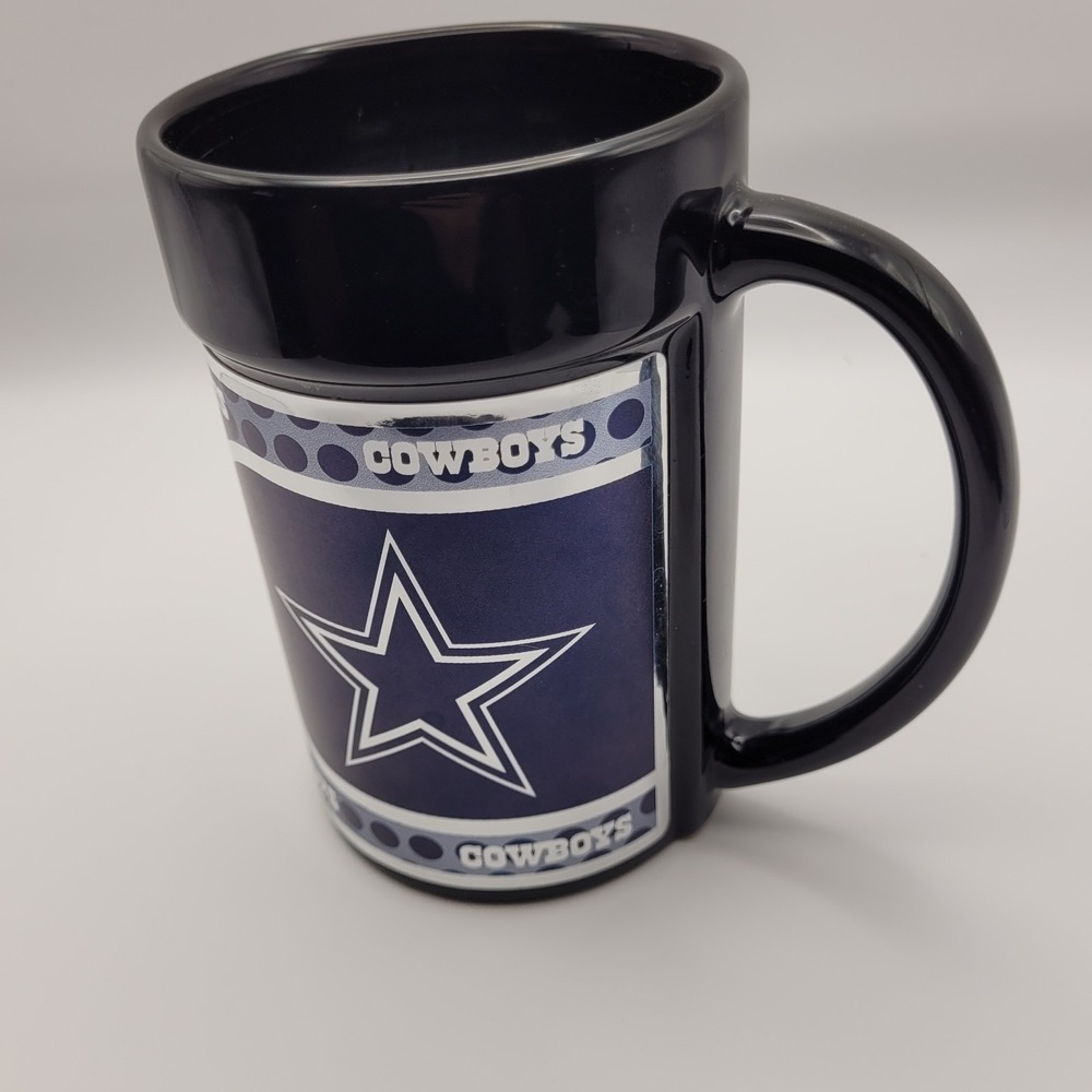 Dallas Cowboys Lg. Coffee Mug Cup Official NFL Football Blue Raised Star